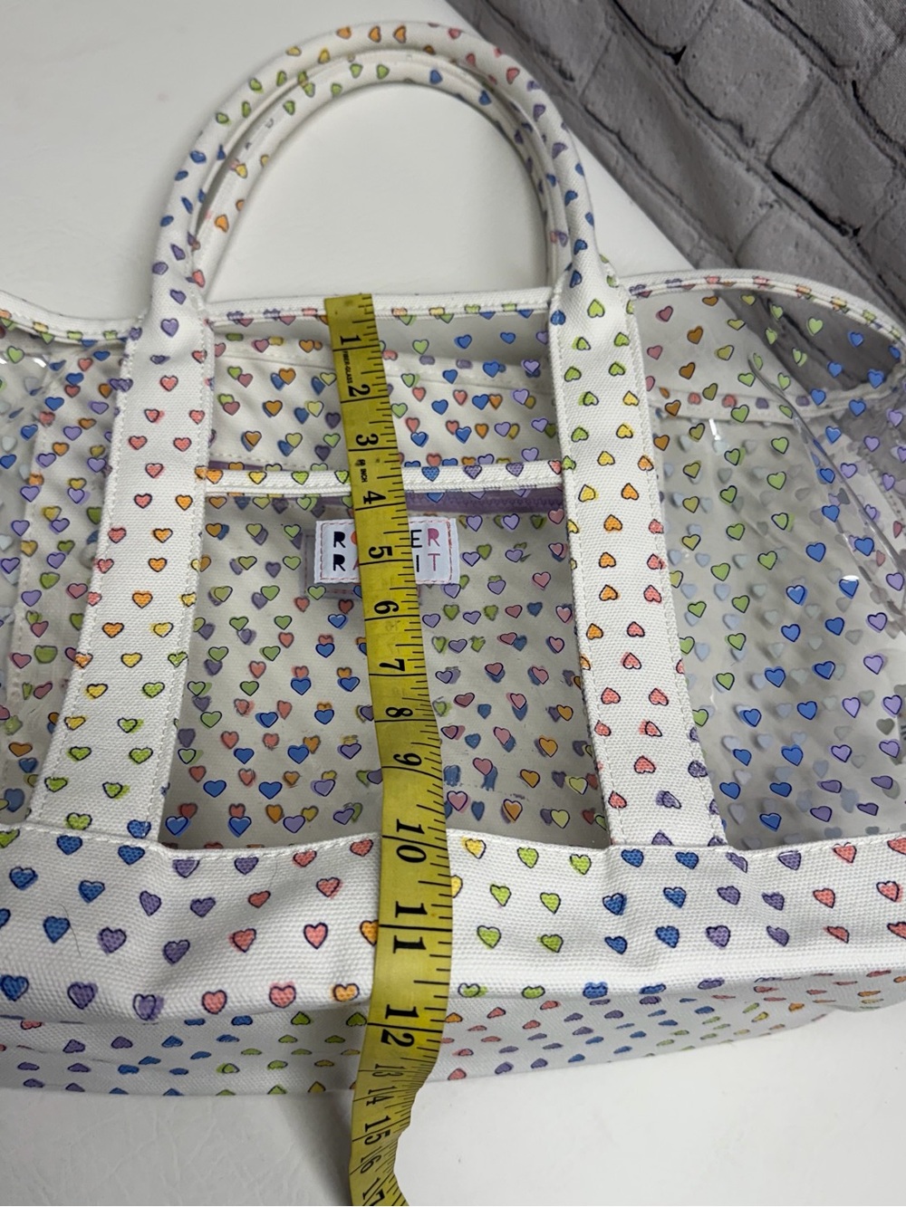 Roller Rabbit Multicolor Heart Clear Tote - Picture 8 of 12